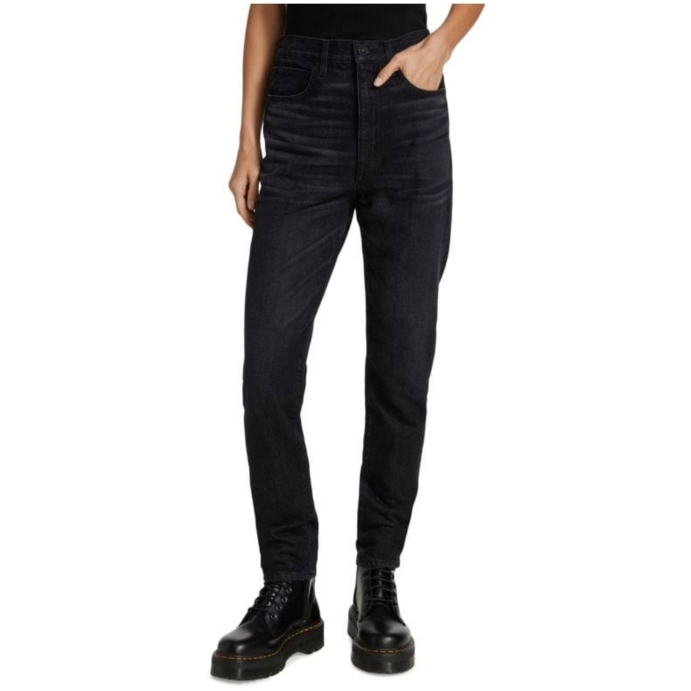 SLVRLAKE Beatnik High Rise Black Jean in Hidden Valley Wash Tapered Leg Size 27